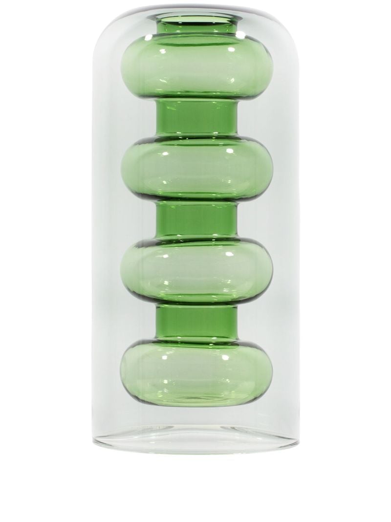Green Bump Tall Glass Vase