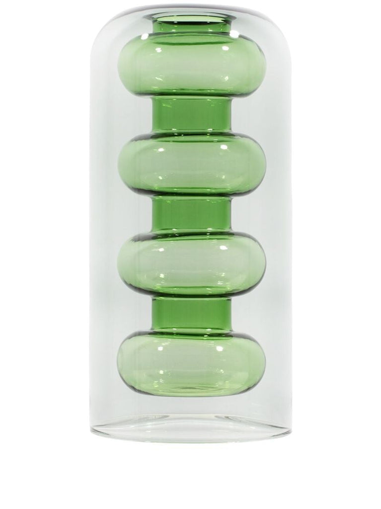 Green Bump Tall Glass Vase