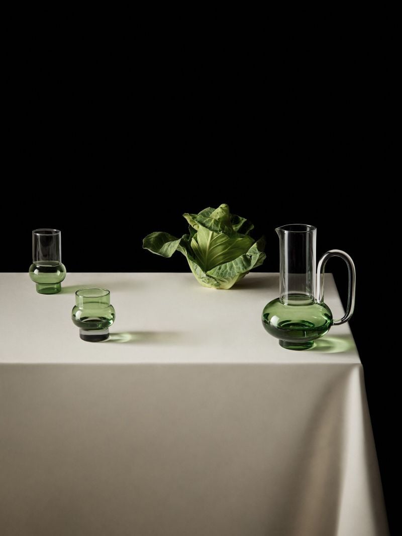 Green Bump Glass Jug