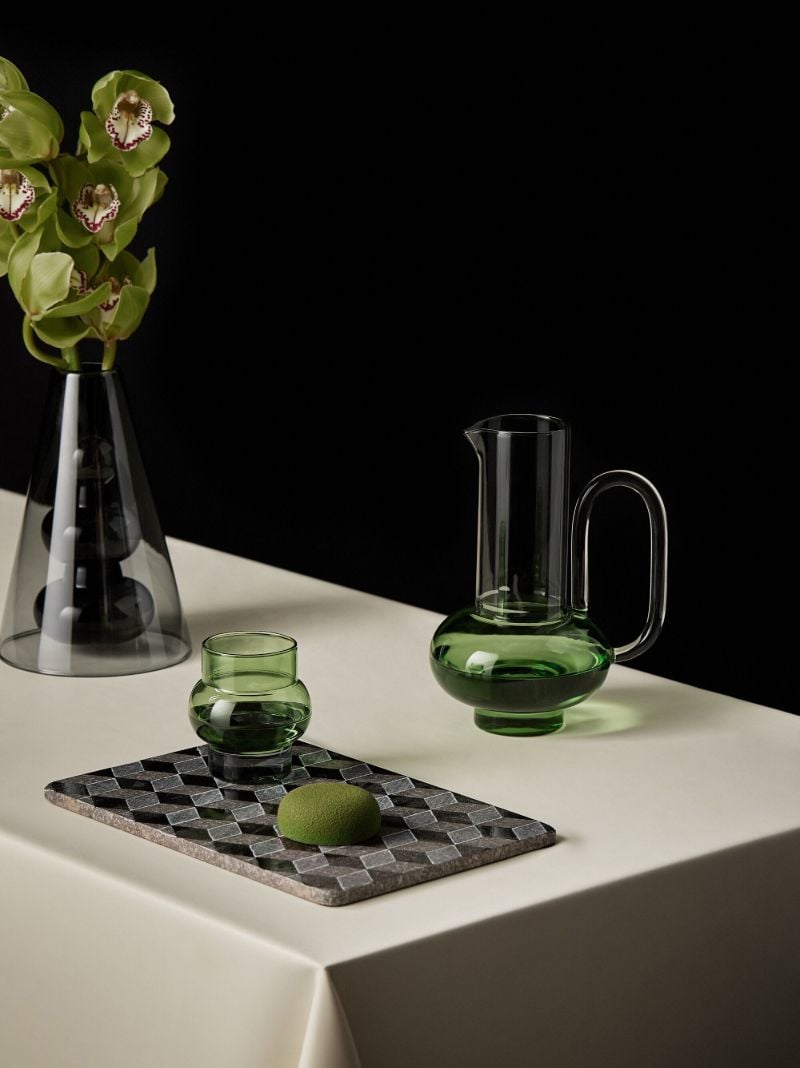 Green Bump Glass Jug