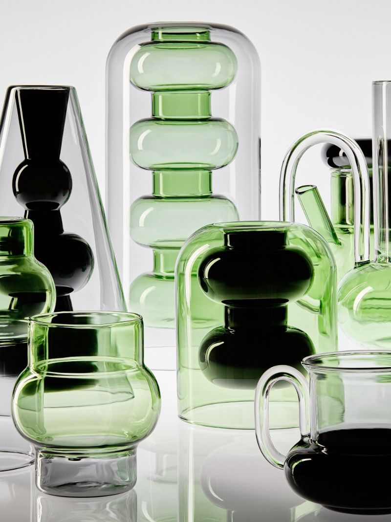 Green Bump Short Glass Set