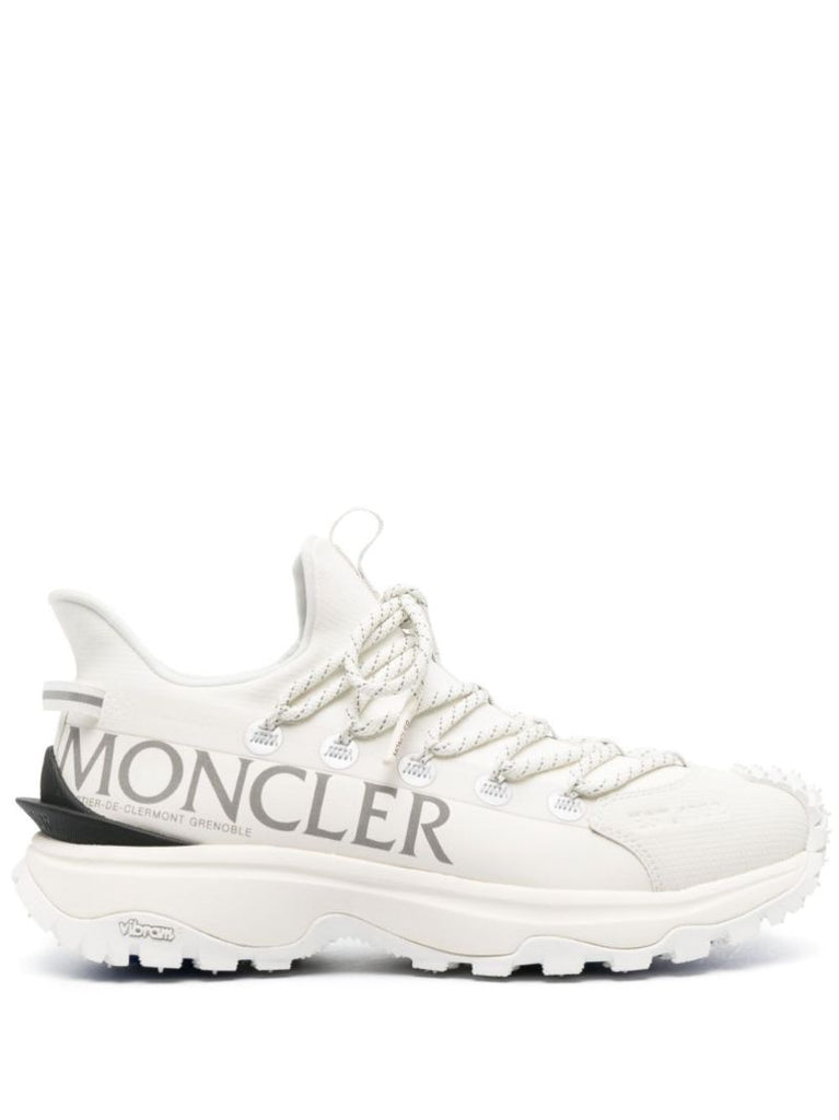 White Logo Print Sneakers