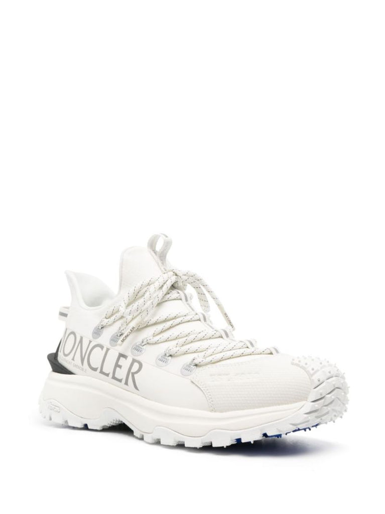 White Logo Print Sneakers