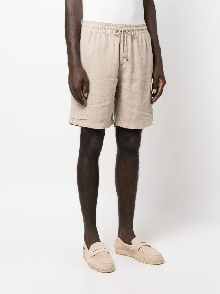 Neutral Baie Linen Cargo Shorts