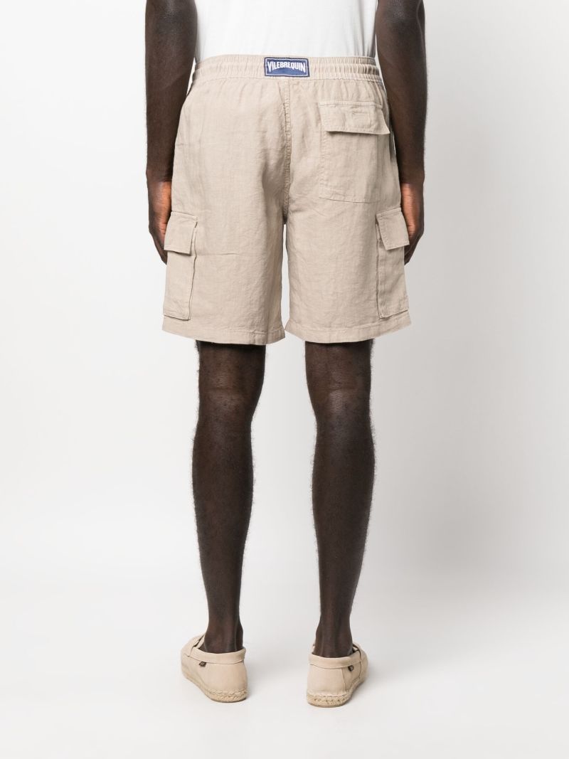 Neutral Baie Linen Cargo Shorts