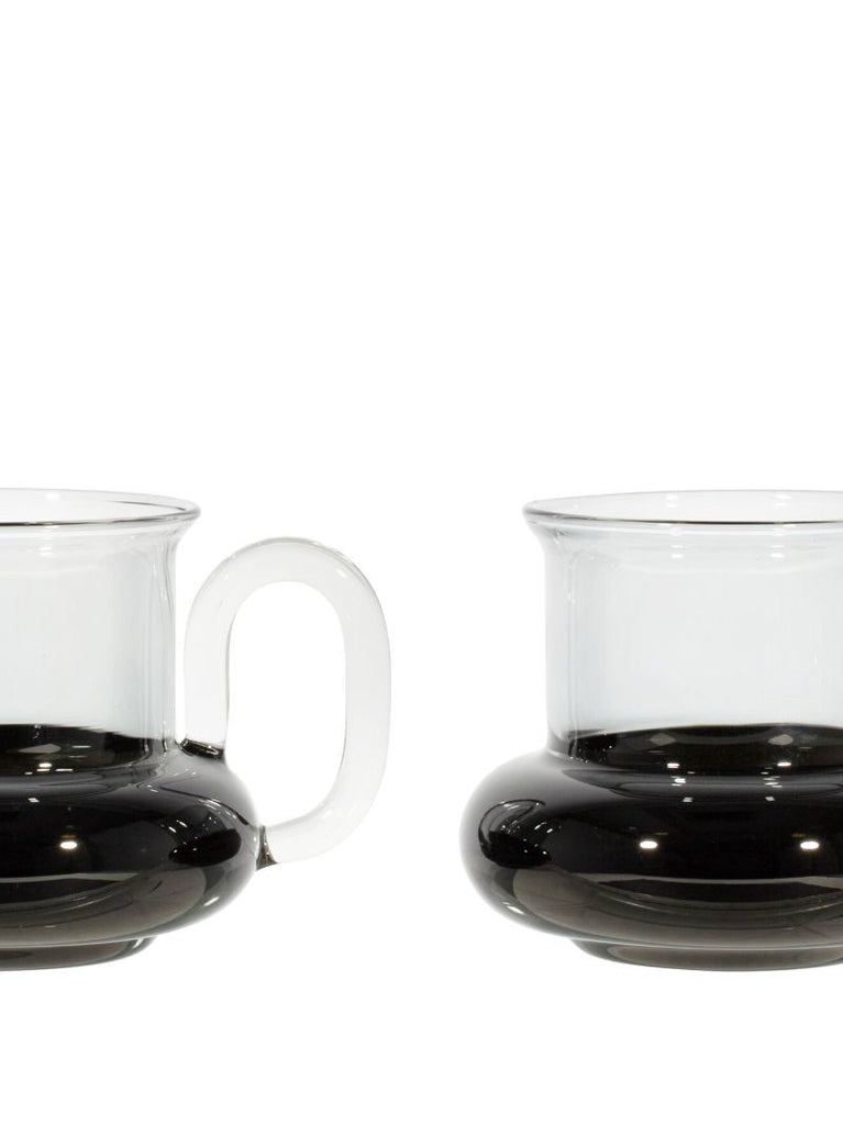 Black Bump Glass Teacup Set