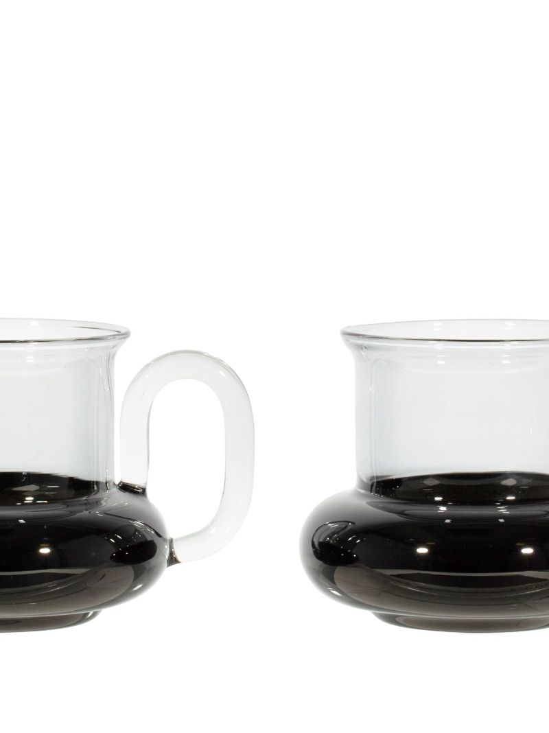 Black Bump Glass Teacup Set