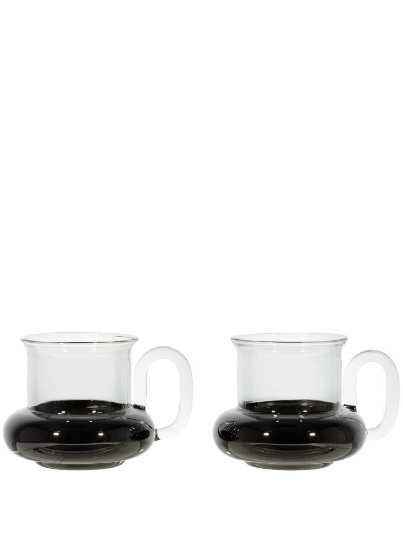 Black Bump Glass Teacup Set