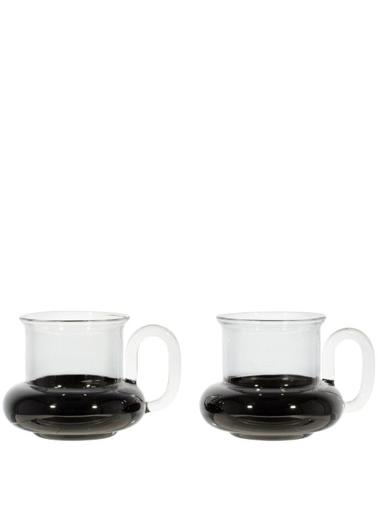 Black Bump Glass Teacup Set