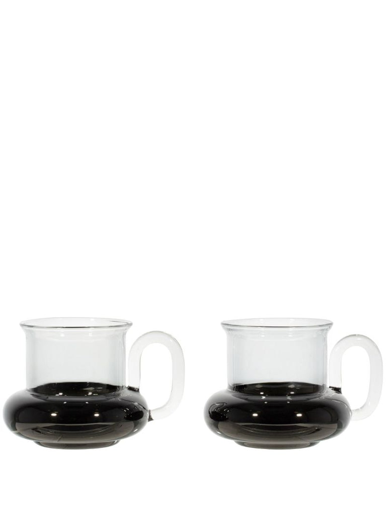 Black Bump Glass Teacup Set