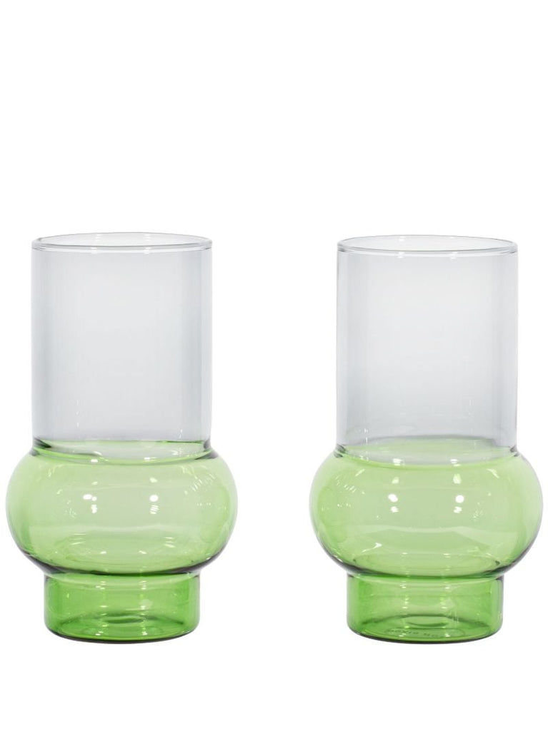 Green Bump Tall Glasses Set