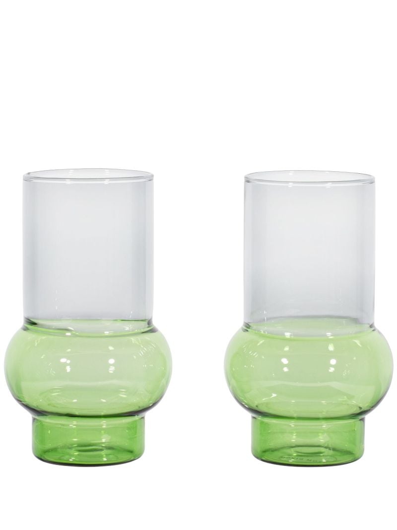 Green Bump Tall Glasses Set