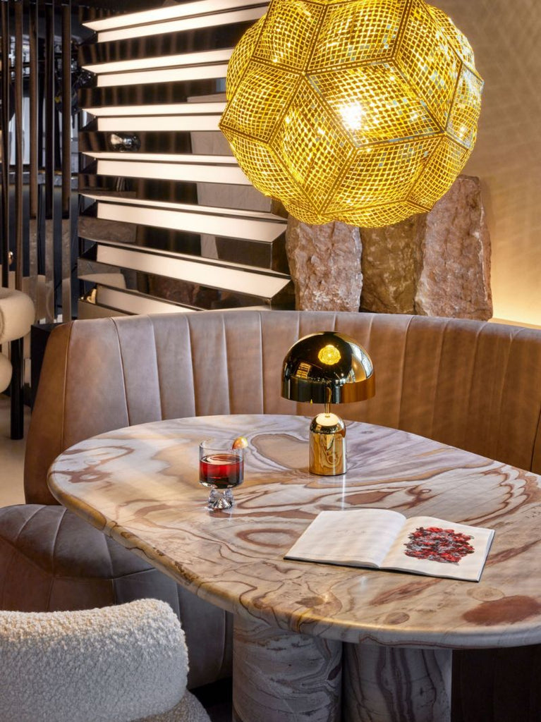 Gold-tone Bell Portable Led Lamp