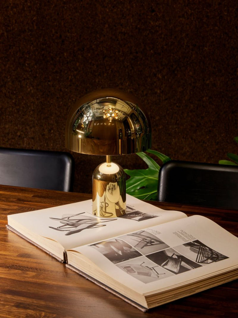 Gold-tone Bell Portable Led Lamp
