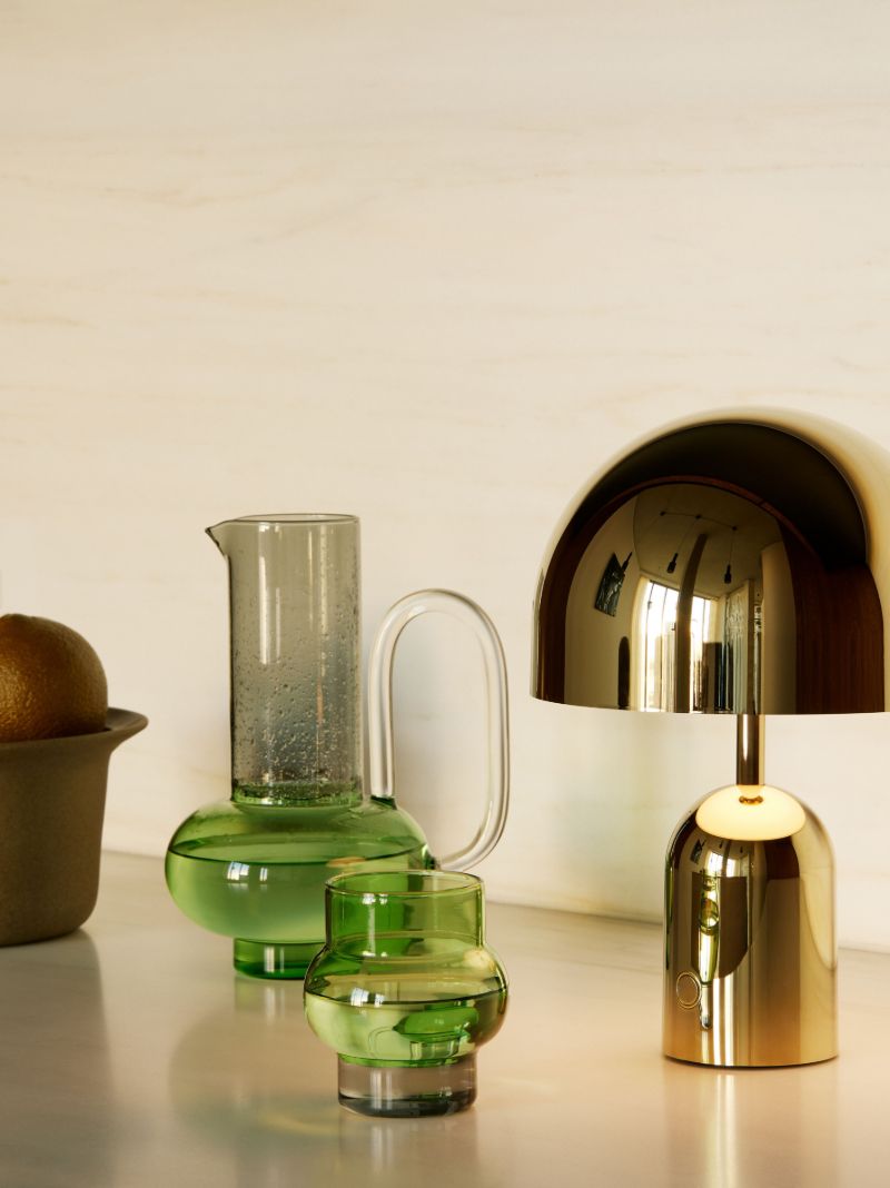 Gold-tone Bell Portable Led Lamp