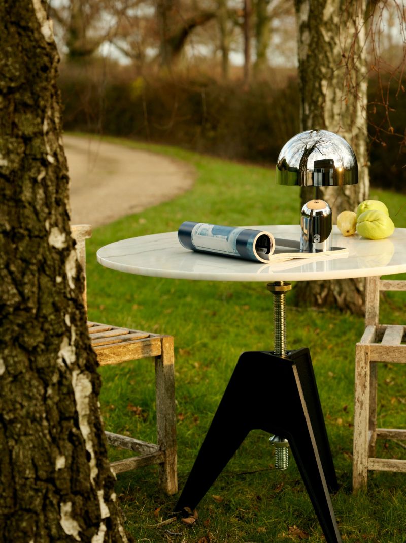 Silver-tone Bell Portable Led Lamp