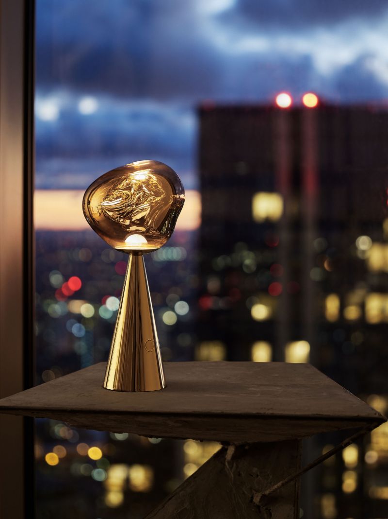 Gold-tone Melt Portable Led Lamp