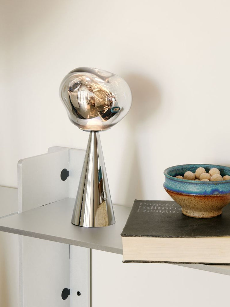 Silver-tone Melt Portable Led Lamp