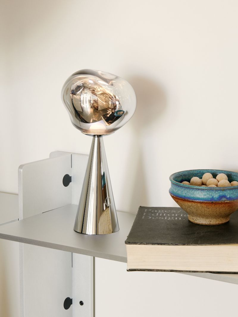 Silver-tone Melt Portable Led Lamp