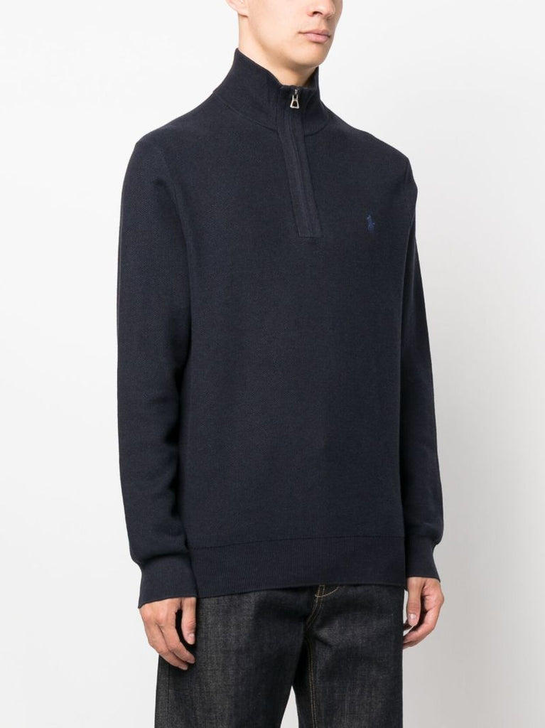 Blue Polo Pony Quarter Zip Sweatshirt