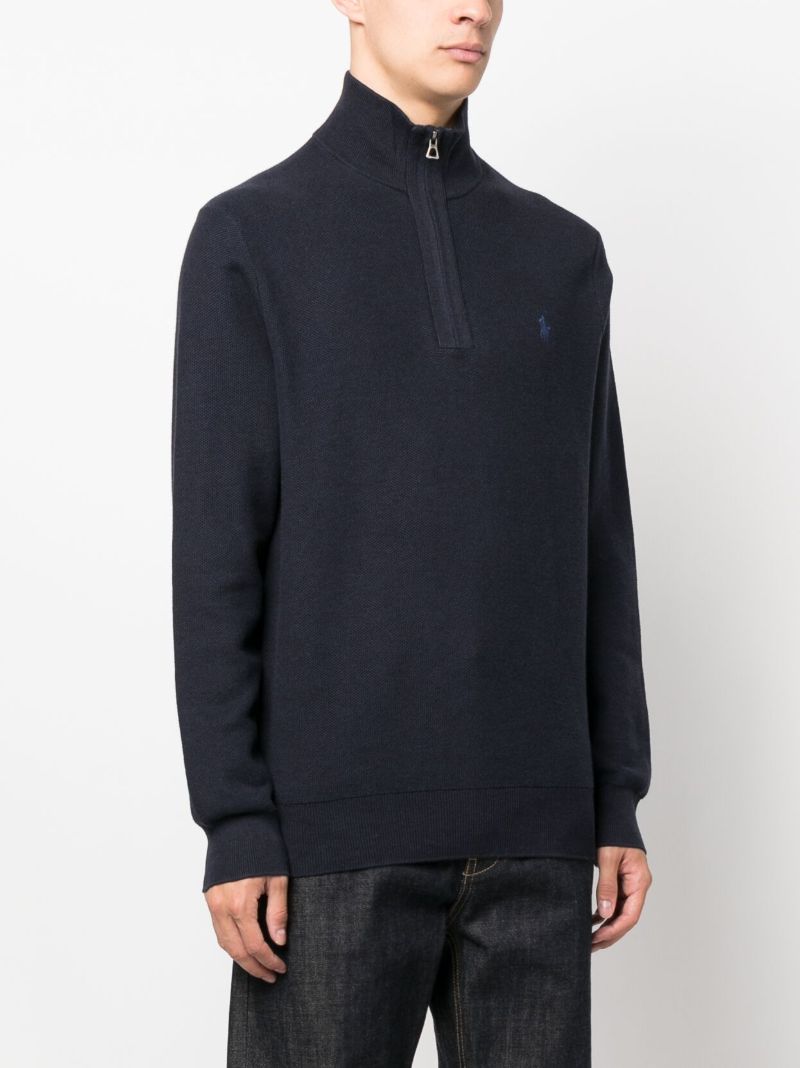 Blue Polo Pony Quarter Zip Sweatshirt