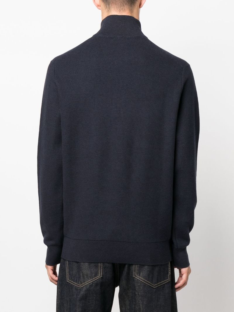Blue Polo Pony Quarter Zip Sweatshirt