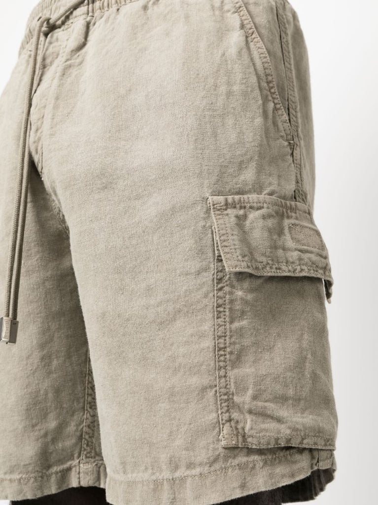 Green Drawstring Linen Deck Shorts