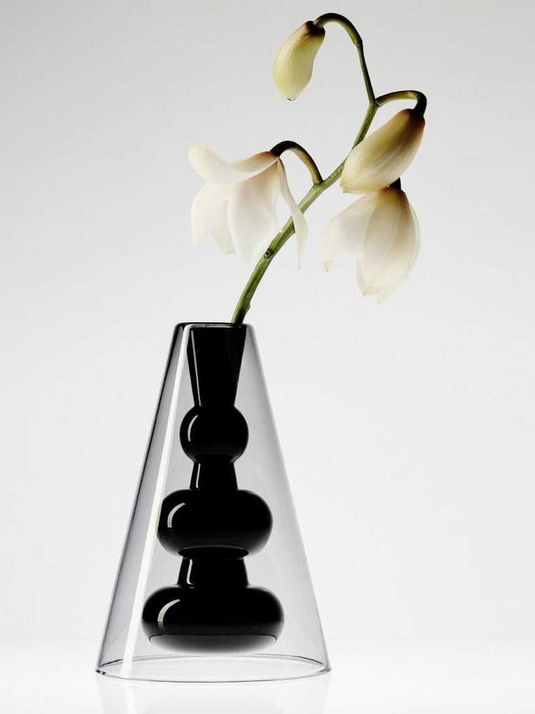 Black Bump Glass Vase