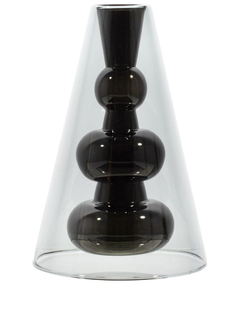 Black Bump Glass Vase