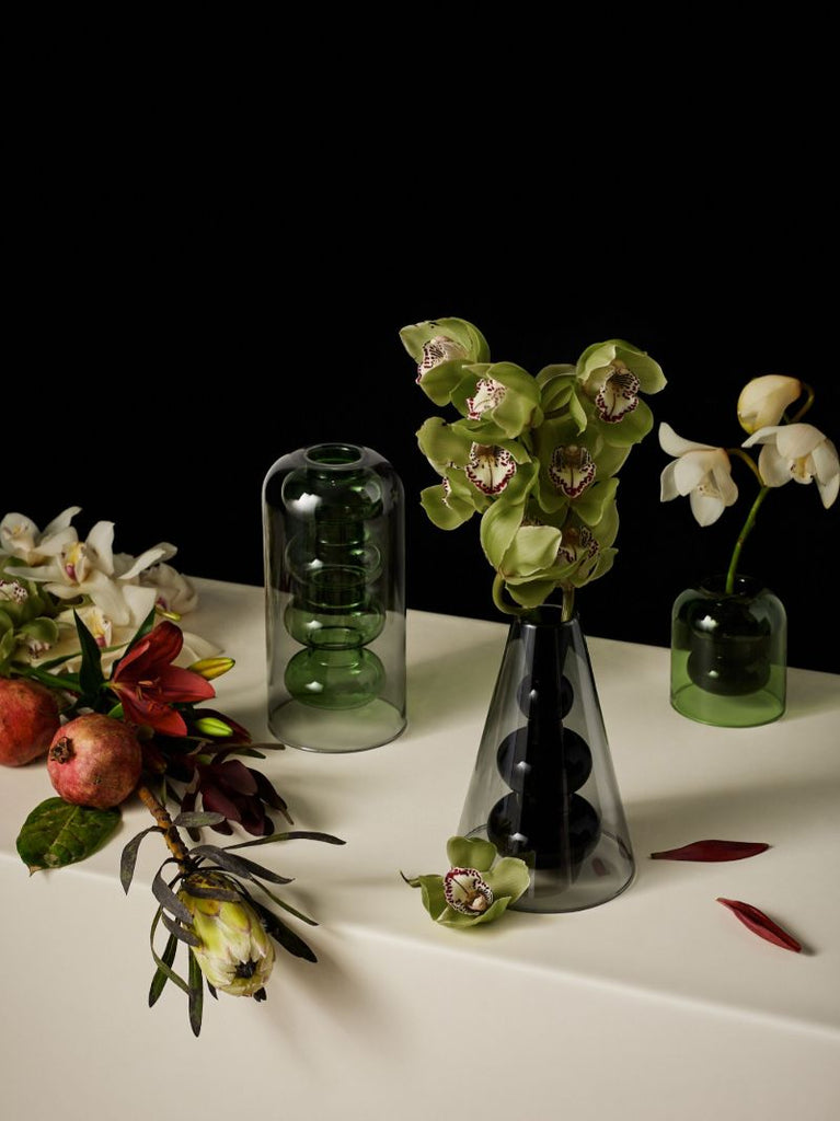 Black Bump Glass Vase