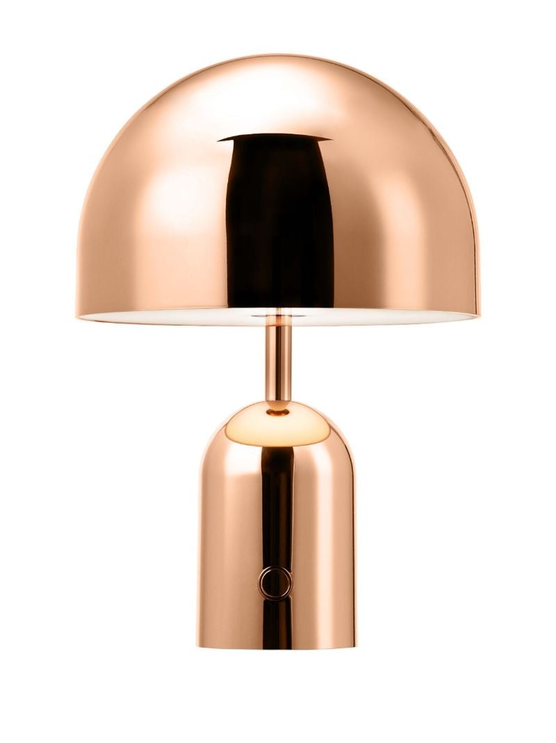 Copper-tone Bell Portable Led Lamp