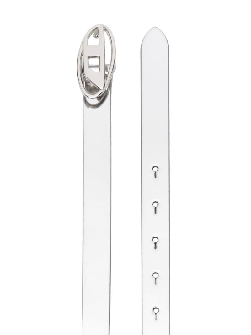 Silver Oval Logo-plaque Belt