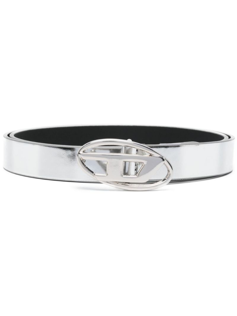 Silver Oval Logo-plaque Belt