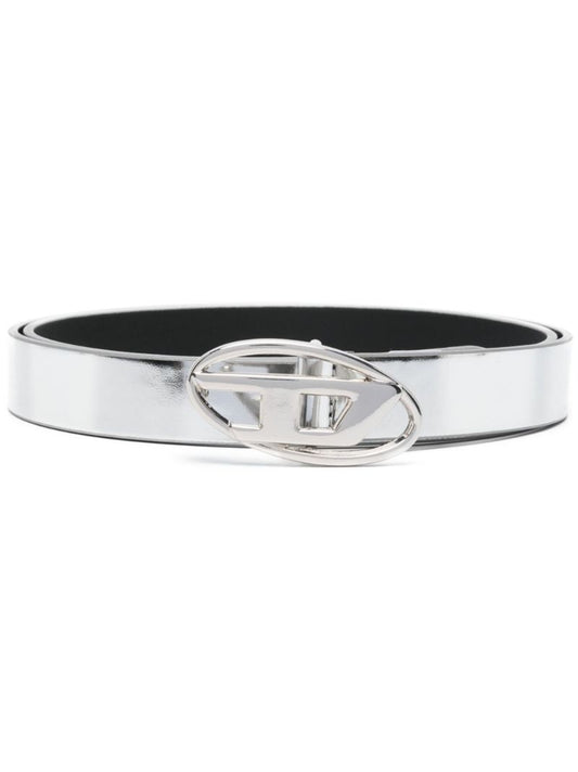 Silver Oval Logo-plaque Belt