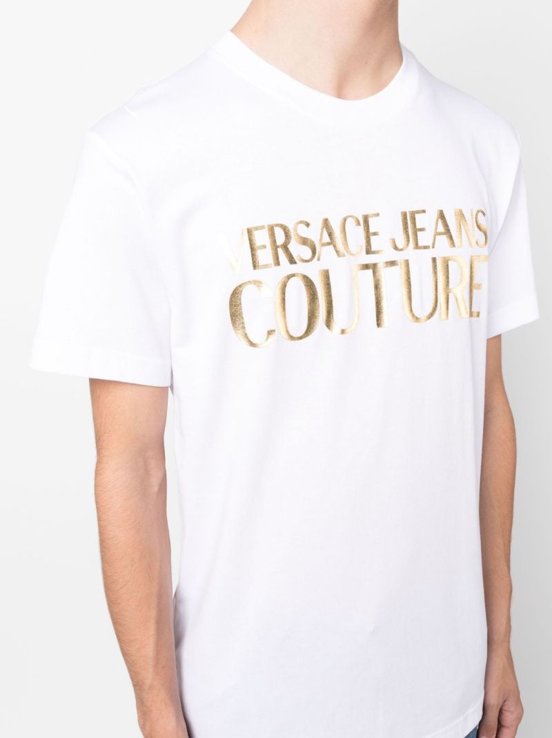 White Logo Print Cotton T-shirt