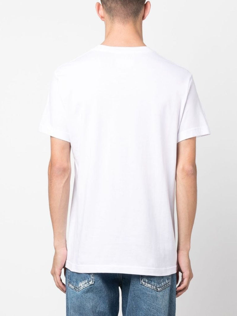 White Logo Print Cotton T-shirt