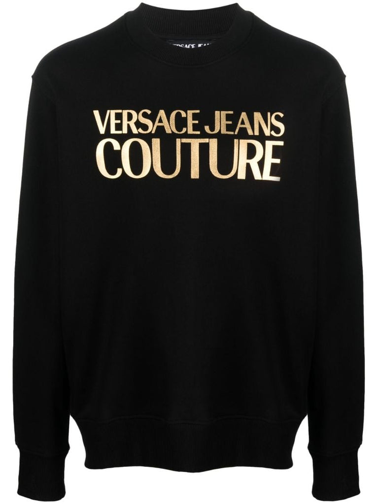 Black Logo Print Cotton Sweatshirt