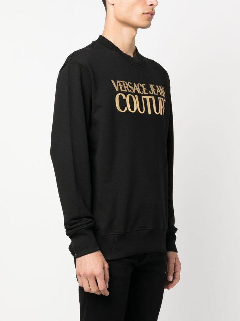 Black Logo Print Cotton Sweatshirt