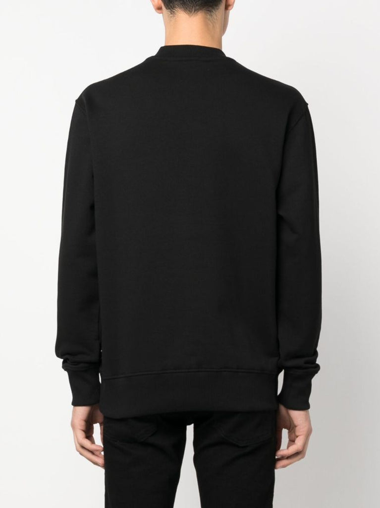 Black Logo Print Cotton Sweatshirt