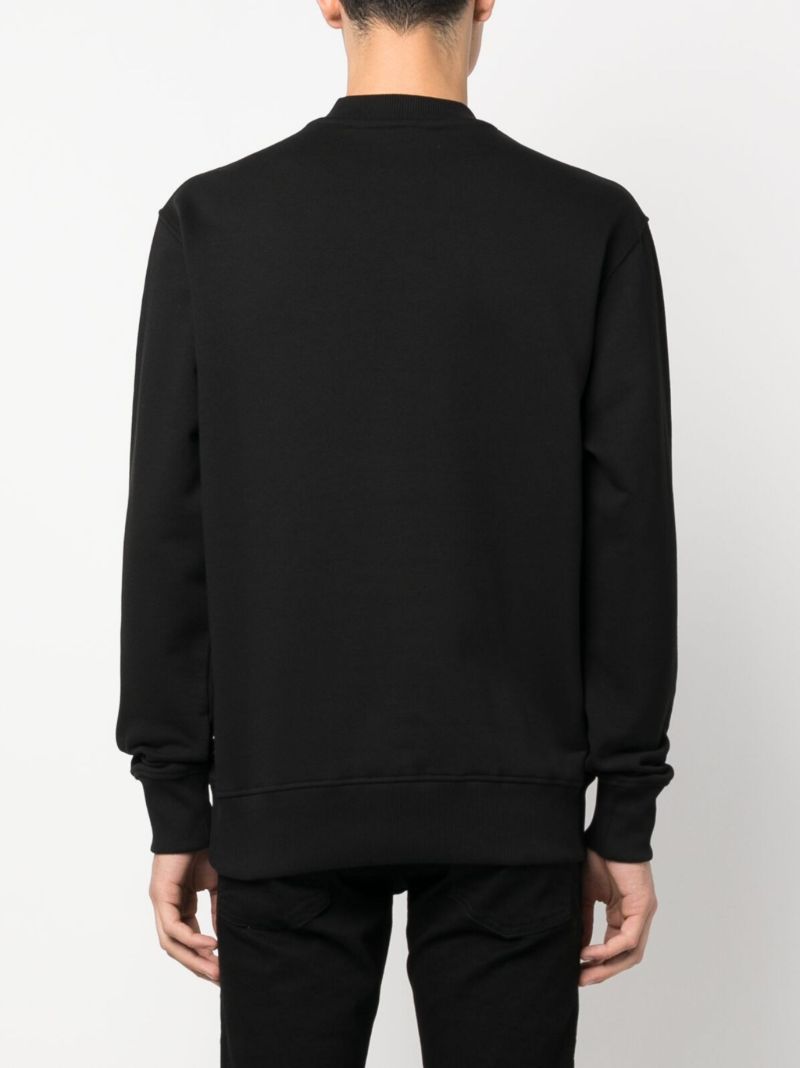 Black Logo Print Cotton Sweatshirt