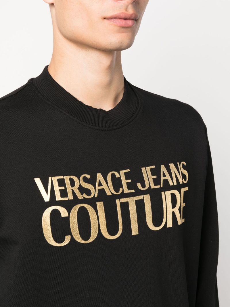 Black Logo Print Cotton Sweatshirt