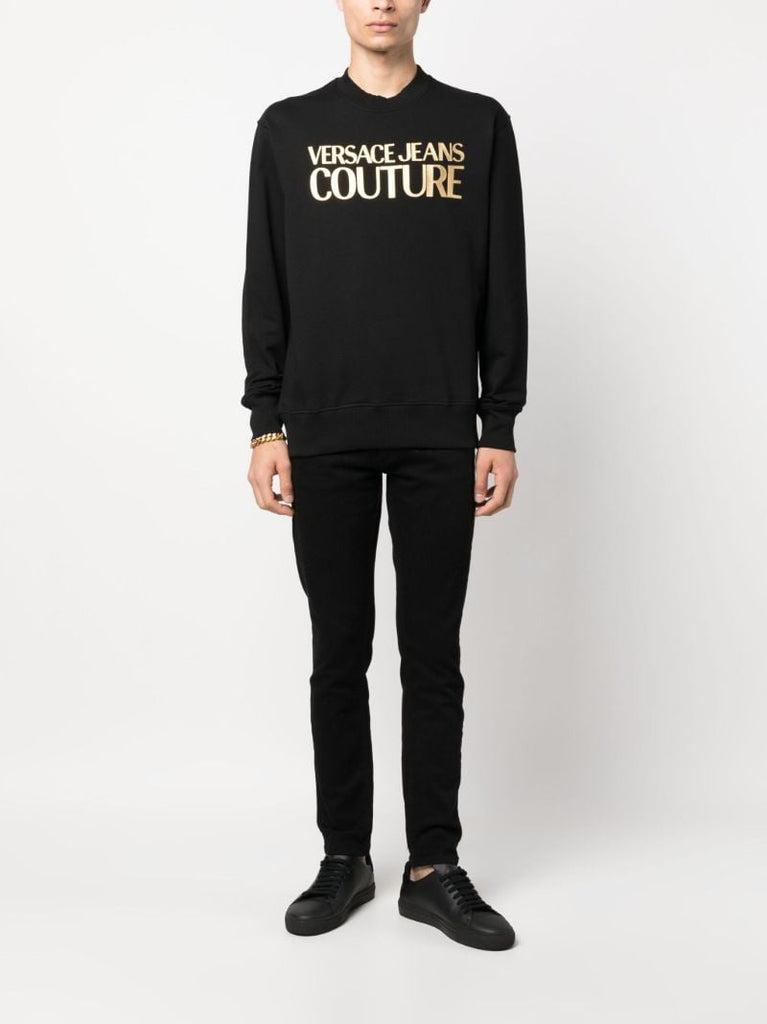 Black Logo Print Cotton Sweatshirt