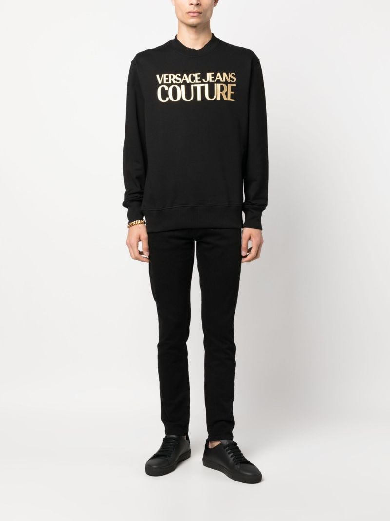 Black Logo Print Cotton Sweatshirt