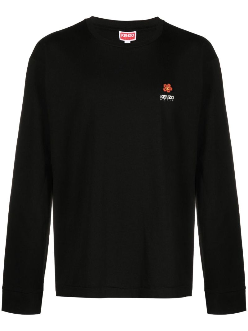Black Boke Flower Cotton T-shirt