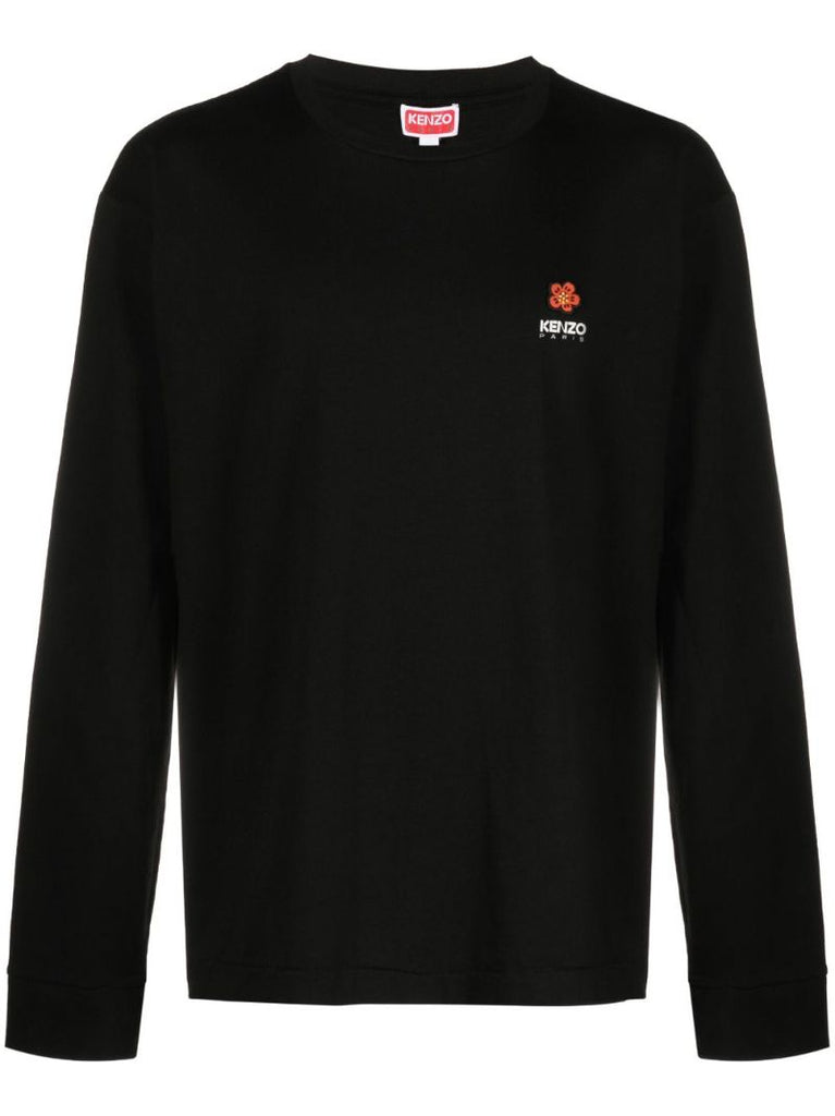 Black Boke Flower Cotton T-shirt