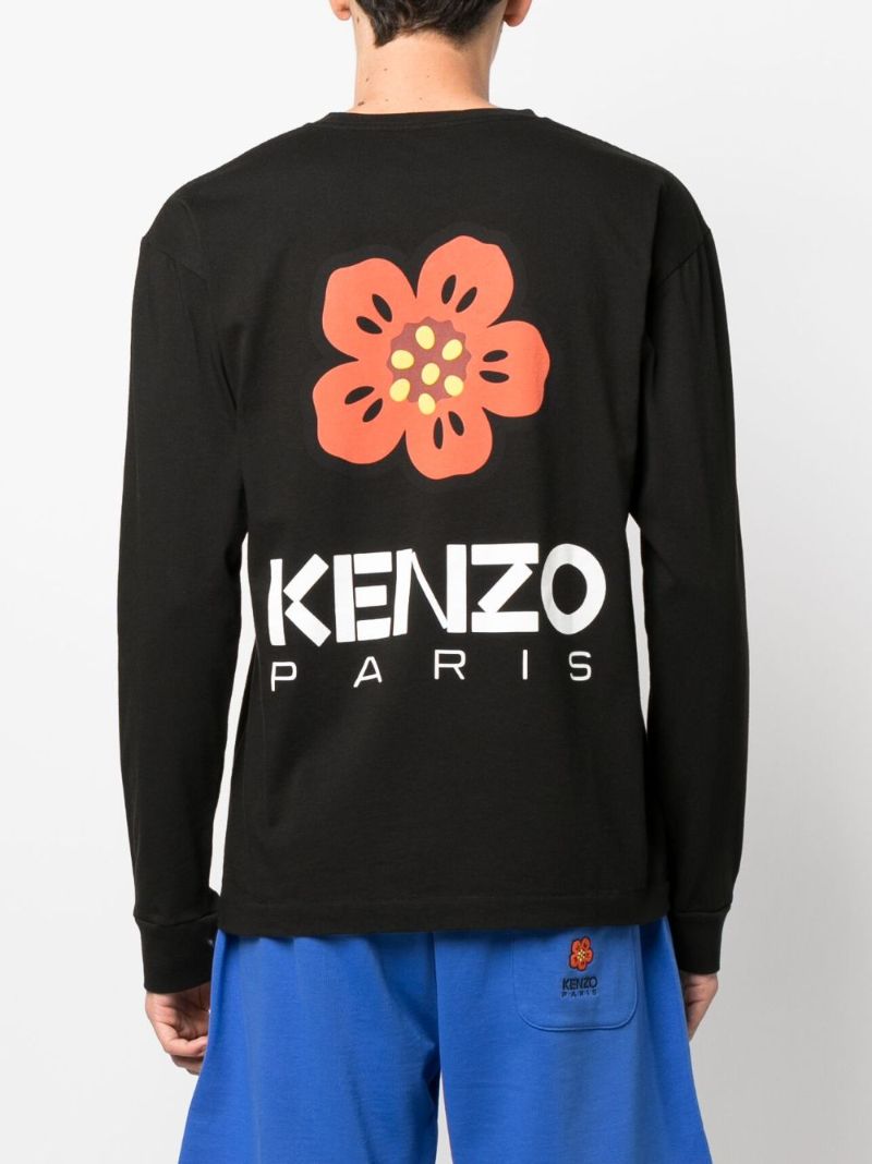 Black Boke Flower Cotton T-shirt