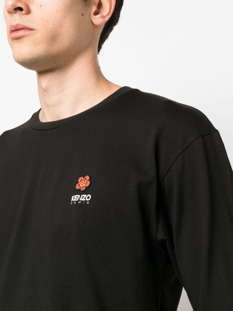 Black Boke Flower Cotton T-shirt