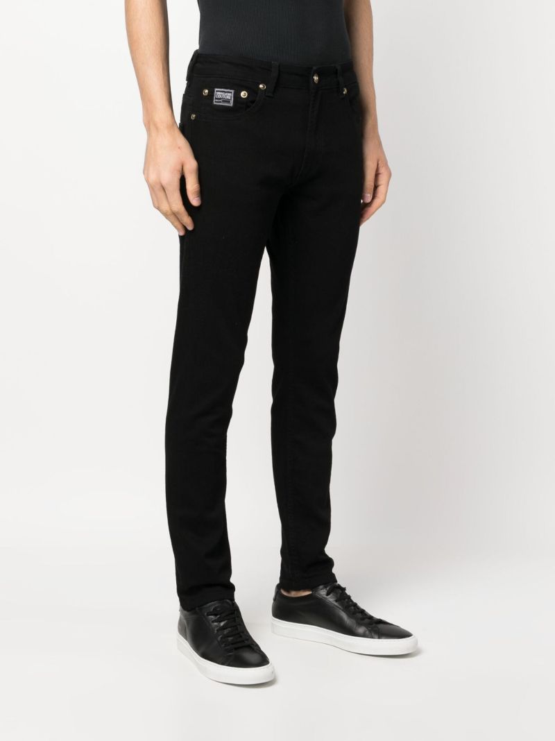 Black Logo-patch Skinny Jeans