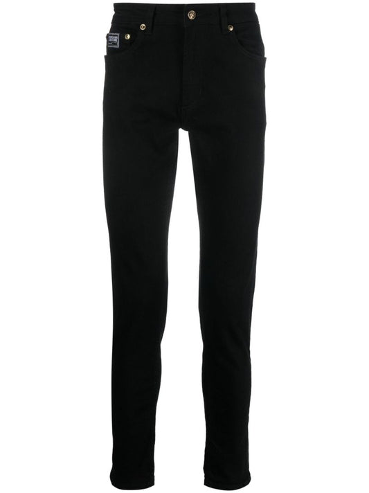 Black Logo-patch Skinny Jeans