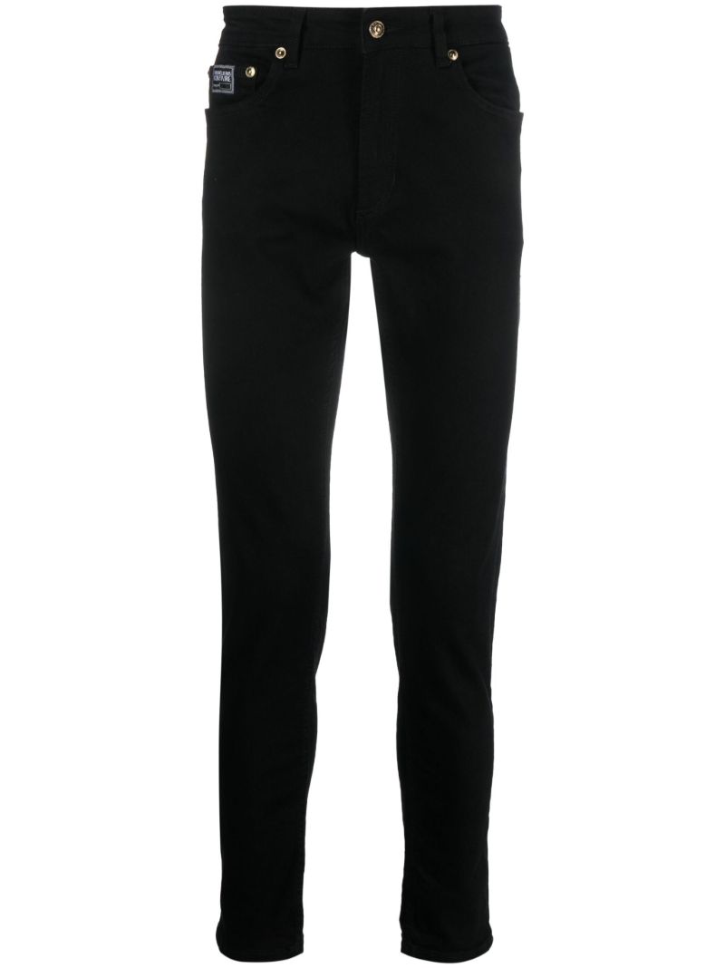 Black Logo-patch Skinny Jeans